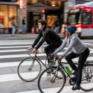 2 people on bikes